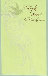 Thank you card cover. God chose his love
